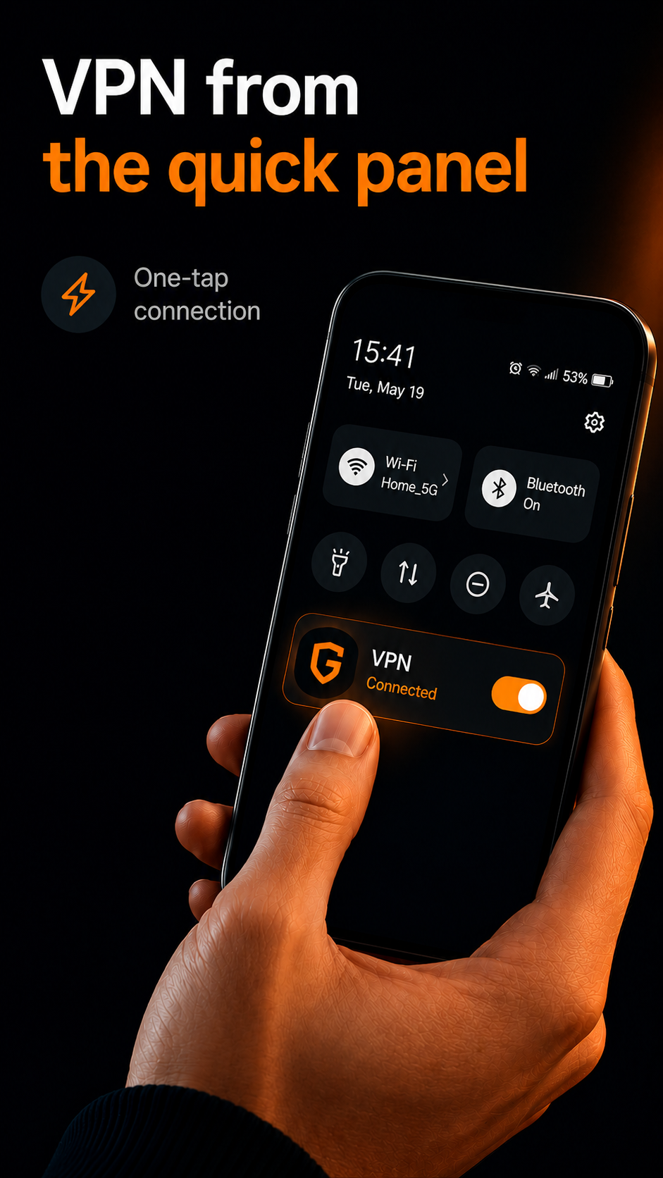 Connect GRANI from Android Quick Settings
